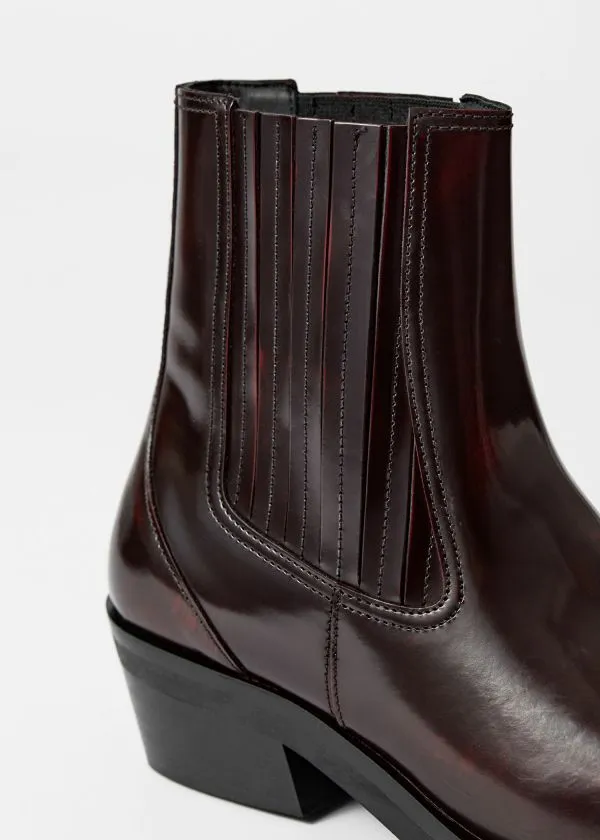 Women Boots and Other Stories Leather Biker Chelsea Boots Burgundy