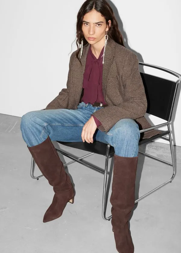 Women Boots and Other Stories PointedToe KneeHigh Boots Brown