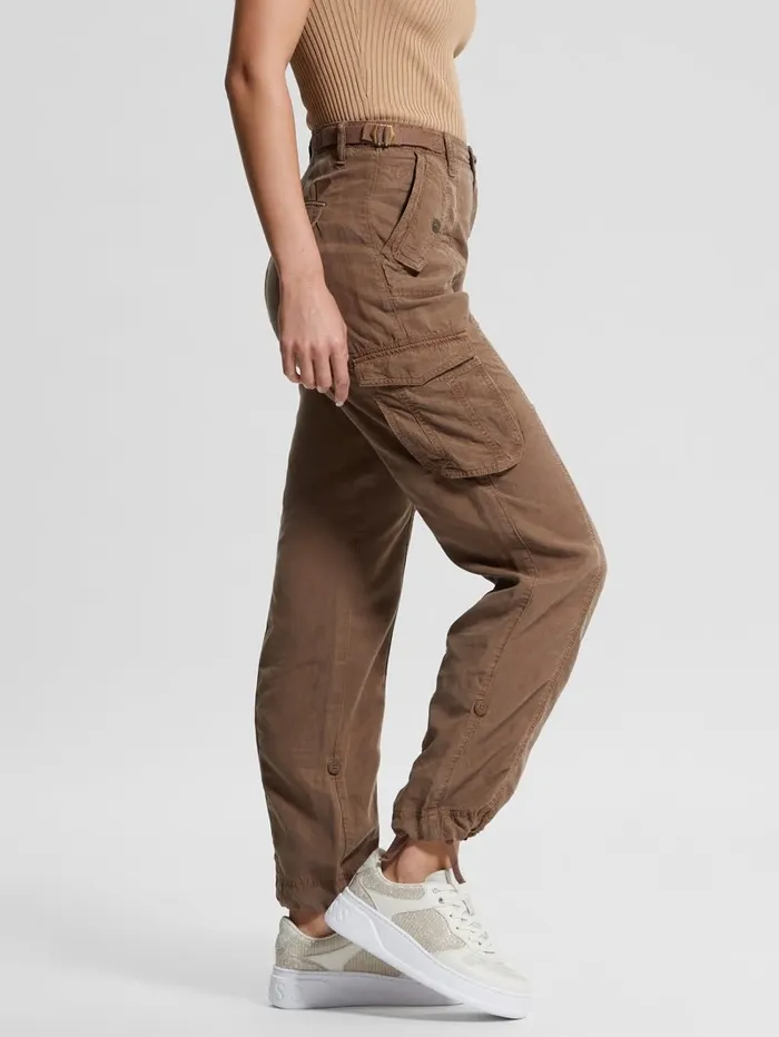 Women Bottoms GUESS Eco Nessi Cargo Pants Silk Taupe Multi