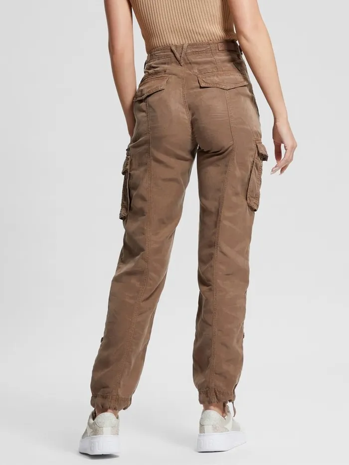 Women Bottoms GUESS Eco Nessi Cargo Pants Silk Taupe Multi