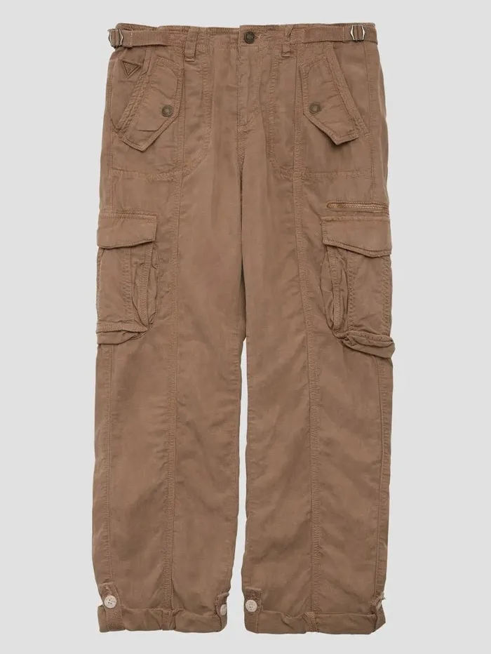 Women Bottoms GUESS Eco Nessi Cargo Pants Silk Taupe Multi