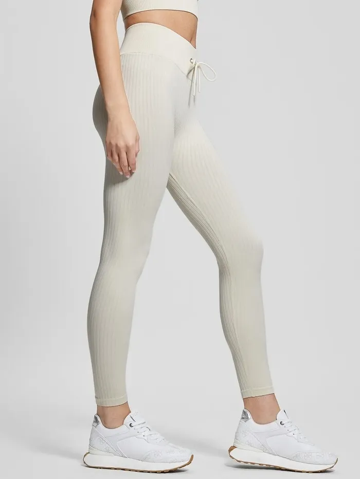 Women Bottoms GUESS Seamless Ribbed Leggings Warm White
