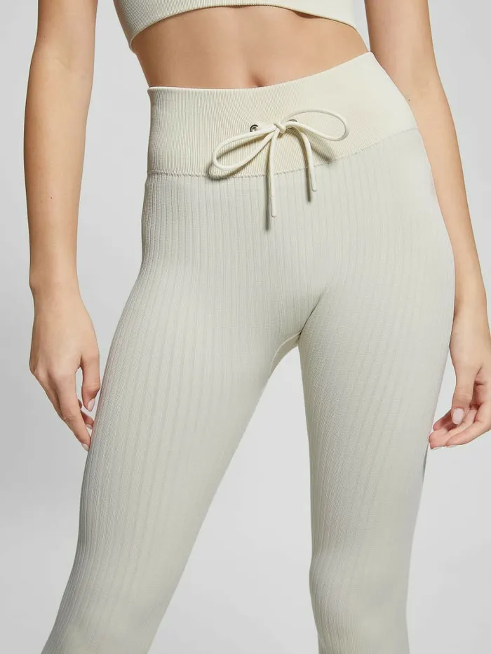 Women Bottoms GUESS Seamless Ribbed Leggings Warm White