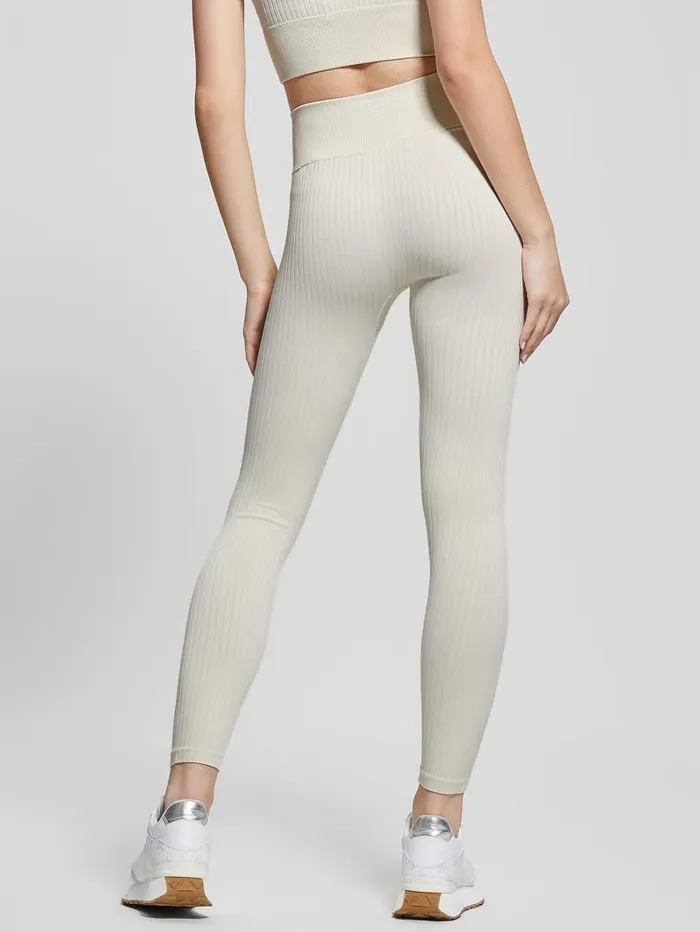 Women Bottoms GUESS Seamless Ribbed Leggings Warm White