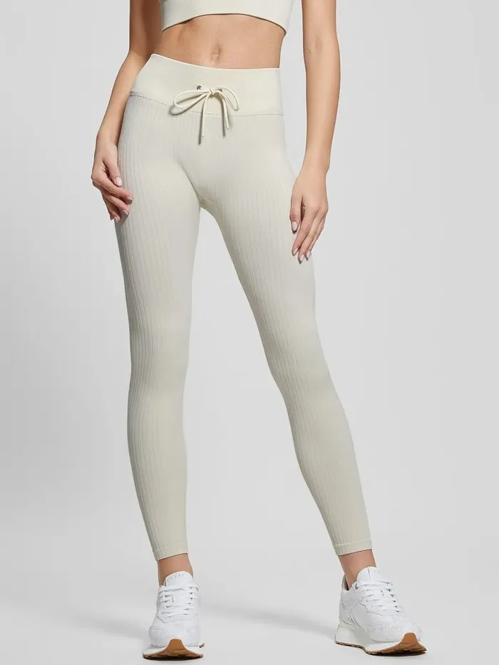 Women Bottoms GUESS Seamless Ribbed Leggings Warm White