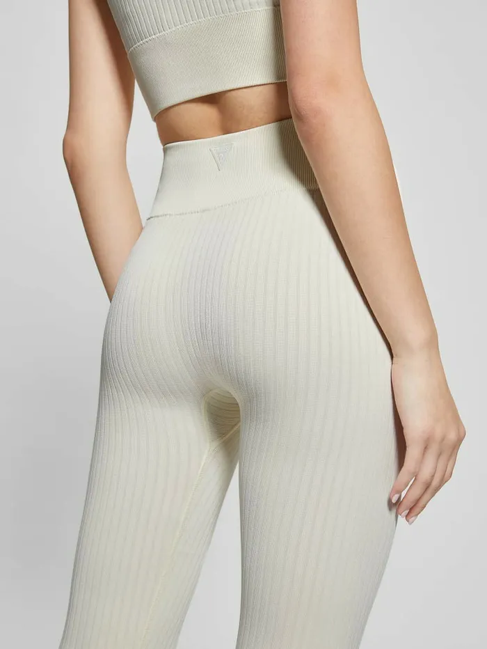 Women Bottoms GUESS Seamless Ribbed Leggings Warm White