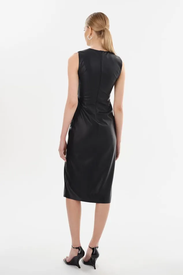 Women BRETT Faux Leather Dress Black LAMARQUE Dresses