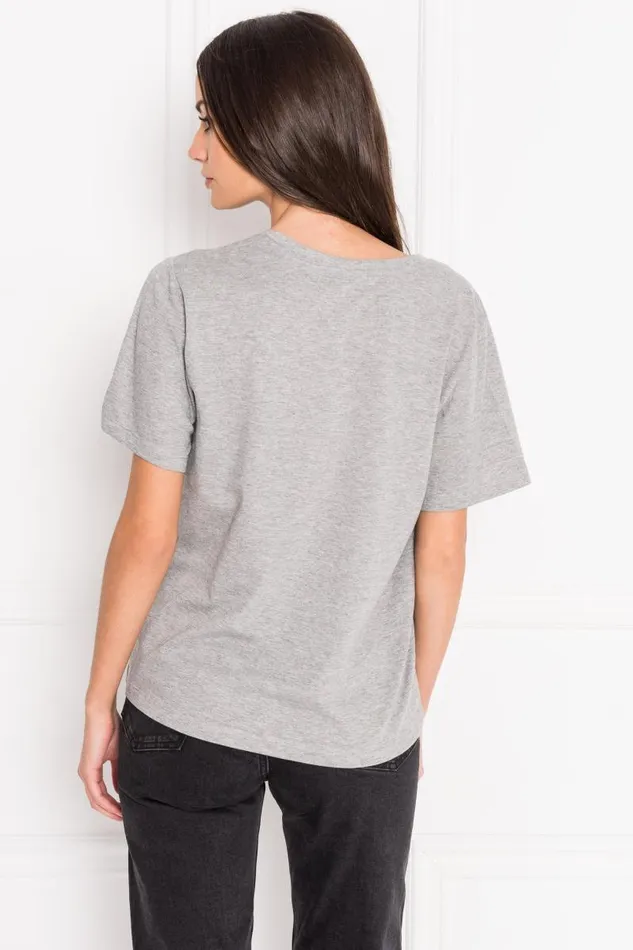 Women CECILIA Deep Vneck Tee Heather Grey LAMARQUE Tops