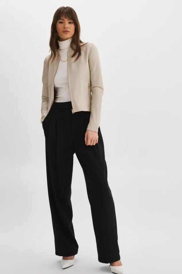 Women CHAPIN Reversible Leather Bomber Bonegold LAMARQUE Leather Jackets Women CHAPIN Reversible Leather Bomber Bonegold LAMARQUE Leather Jackets