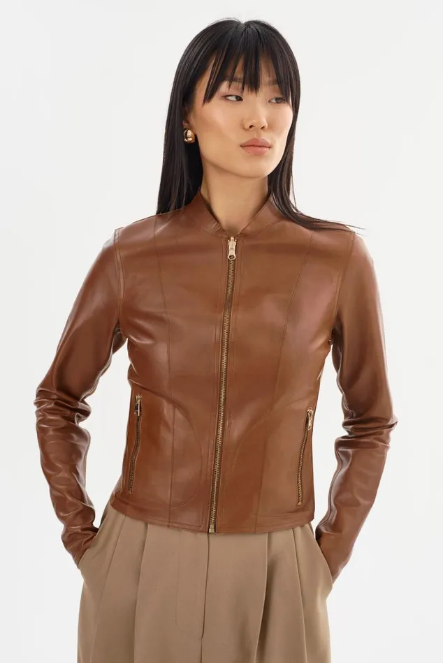 Women CHAPIN Reversible Leather Bomber Luggagegold LAMARQUE Bombers Women CHAPIN Reversible Leather Bomber Luggagegold LAMARQUE Bombers