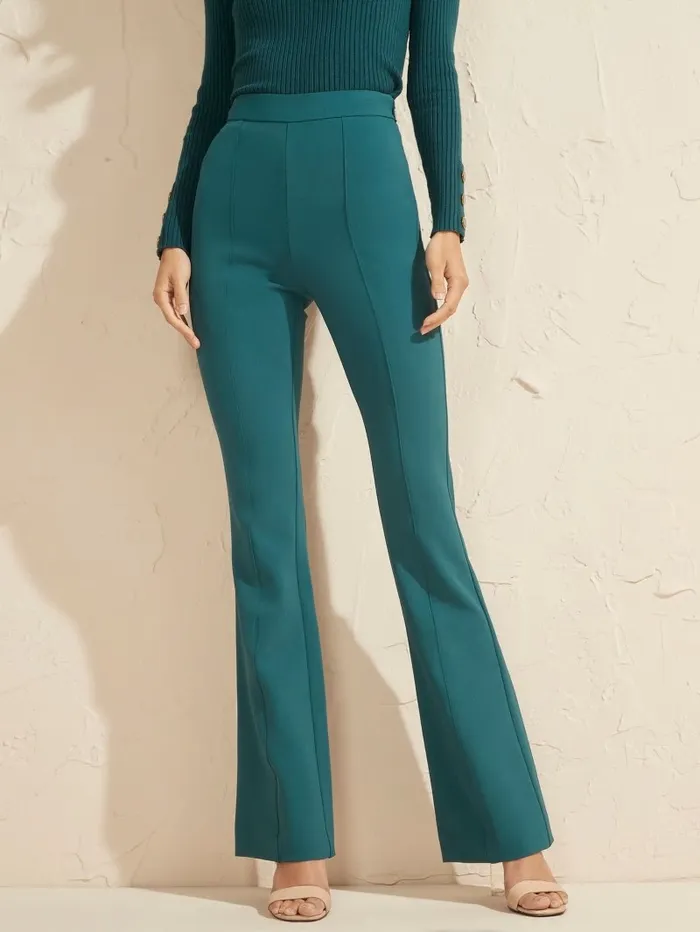 Women Chloe Flared Pant Regal Teal Multi Bottoms GUESS