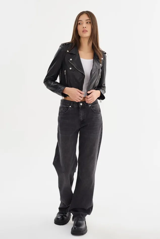 Women CIARA Cropped Leather Biker Jacket Black LAMARQUE Leather Jackets Women CIARA Cropped Leather Biker Jacket Black LAMARQUE Leather Jackets