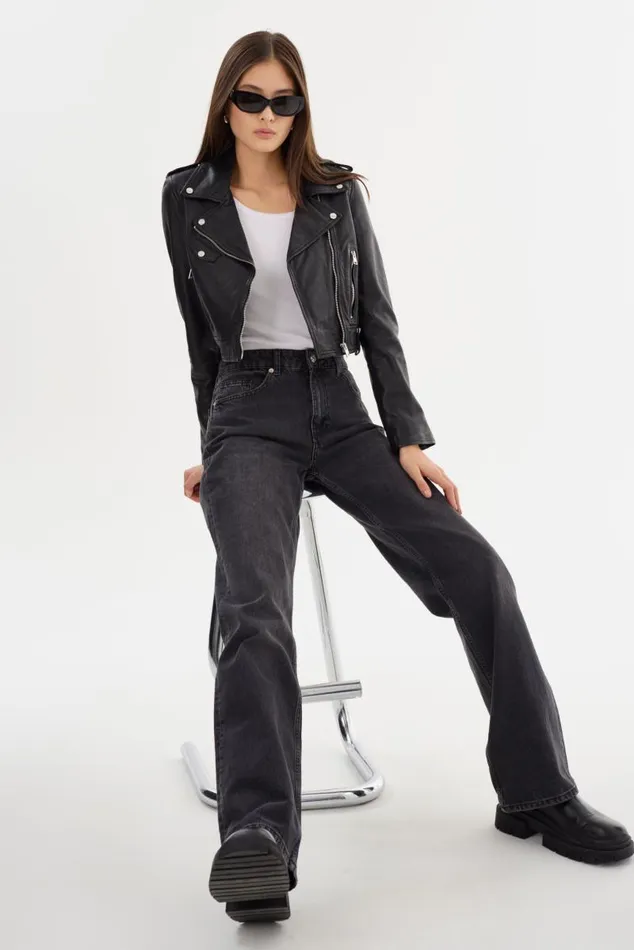 Women CIARA Cropped Leather Biker Jacket Black LAMARQUE Leather Jackets Women CIARA Cropped Leather Biker Jacket Black LAMARQUE Leather Jackets