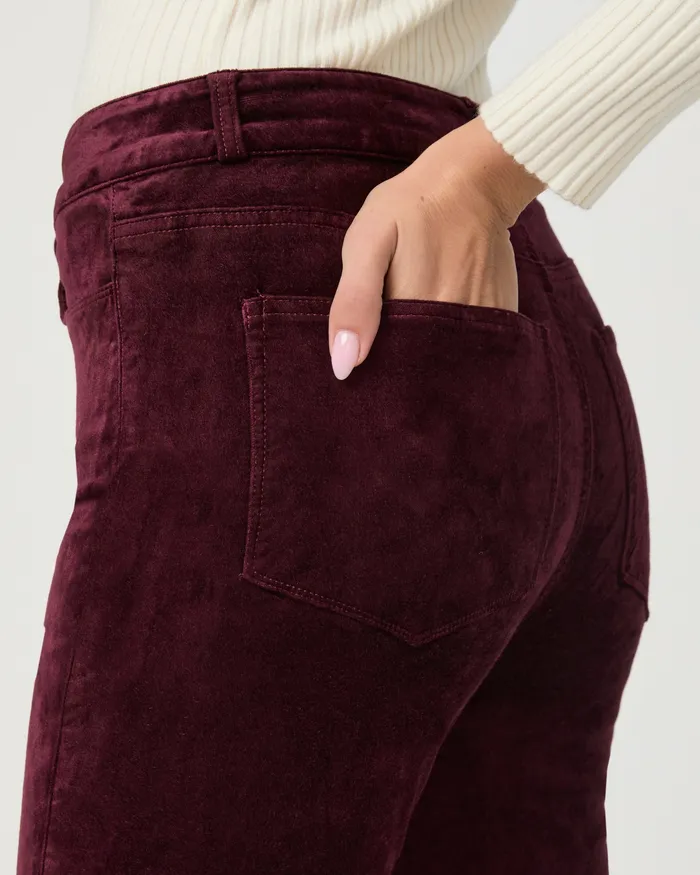 Women Cindy Straight Pant 8211 Dark Oxblood Velvet Pants PAIGE Women Cindy Straight Pant 8211 Dark Oxblood Velvet Pants PAIGE