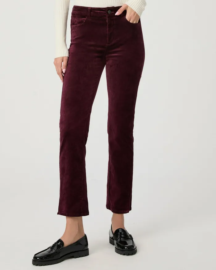 Women Cindy Straight Pant 8211 Dark Oxblood Velvet Pants PAIGE Women Cindy Straight Pant 8211 Dark Oxblood Velvet Pants PAIGE