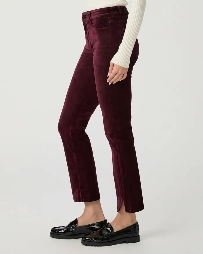 Women Cindy Straight Pant 8211 Dark Oxblood Velvet Pants PAIGE Women Cindy Straight Pant 8211 Dark Oxblood Velvet Pants PAIGE