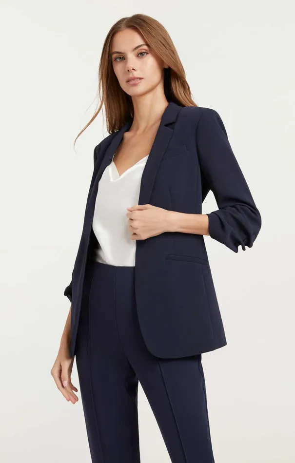 Women Cinq Sept Blazers Crepe Khloe Blazer Navy