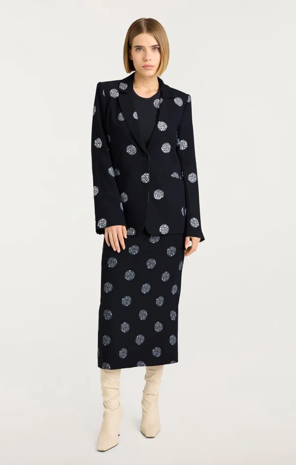Women Cinq Sept Blazers Crystal Dot Karlie Blazer Blacksilver