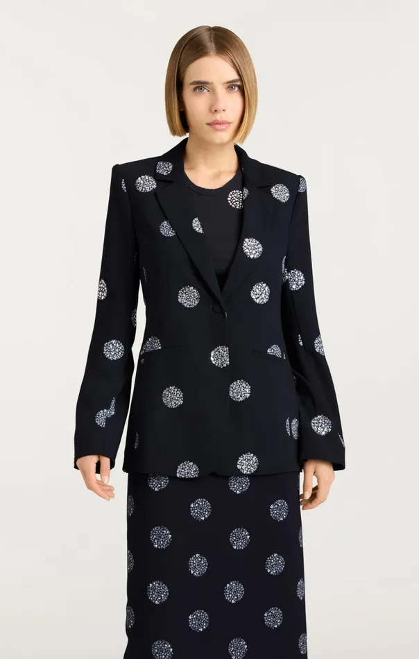 Women Cinq Sept Blazers Crystal Dot Karlie Blazer Blacksilver
