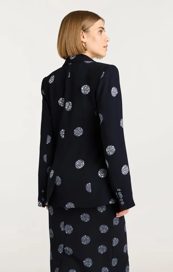 Women Cinq Sept Blazers Crystal Dot Karlie Blazer Blacksilver