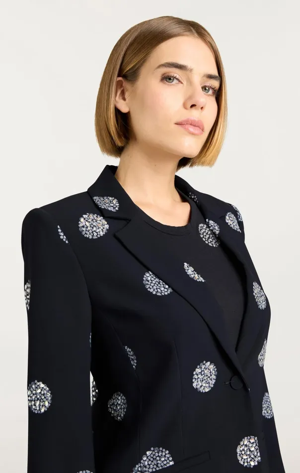 Women Cinq Sept Blazers Crystal Dot Karlie Blazer Blacksilver