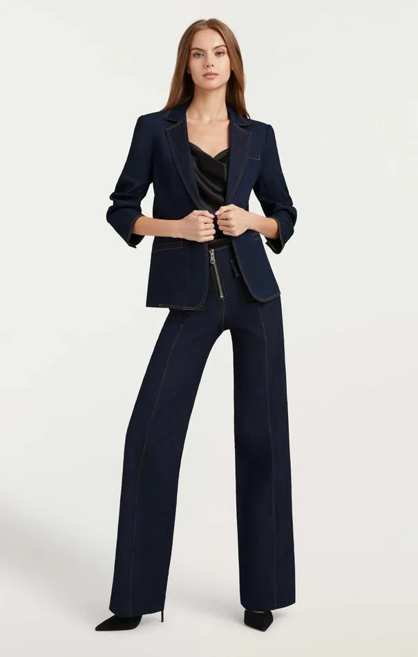 Women Cinq Sept Blazers Denim Khloe Blazer Indigo