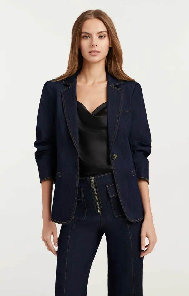 Women Cinq Sept Blazers Denim Khloe Blazer Indigo