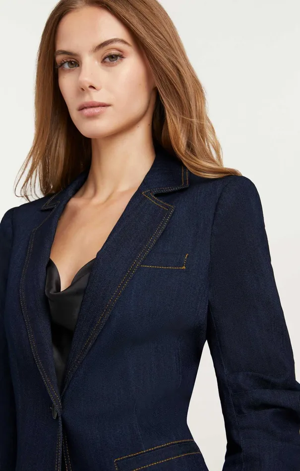 Women Cinq Sept Blazers Denim Khloe Blazer Indigo