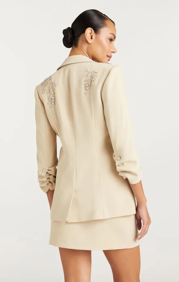 Women Cinq Sept Blazers Diamond Vines Khloe Blazer Khakisilver