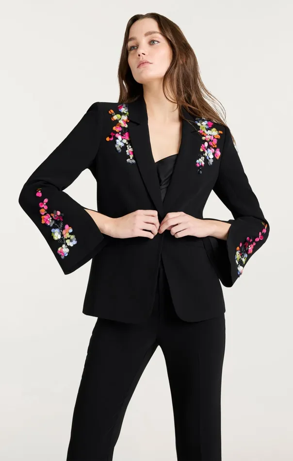 Women Cinq Sept Blazers Paillette Vines Cheyenne Blazer Blackmulti