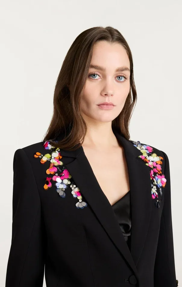 Women Cinq Sept Blazers Paillette Vines Cheyenne Blazer Blackmulti