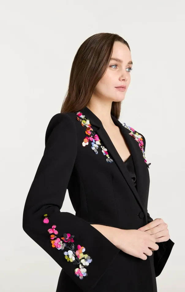 Women Cinq Sept Blazers Paillette Vines Cheyenne Blazer Blackmulti