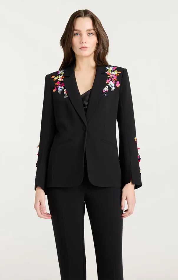 Women Cinq Sept Blazers Paillette Vines Cheyenne Blazer Blackmulti