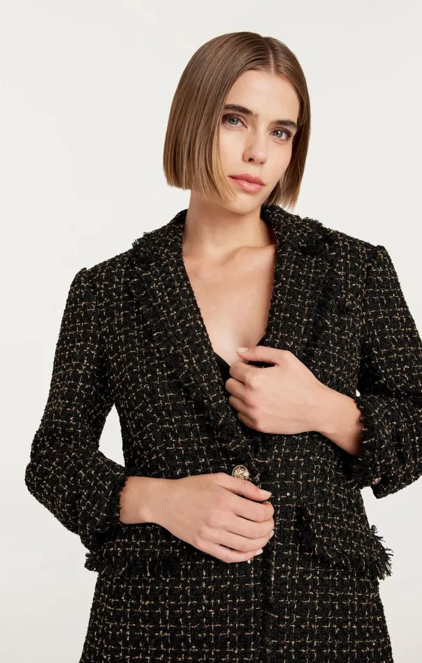 Women Cinq Sept Blazers Sylvie Boucle Khloe Blazer Blackgold