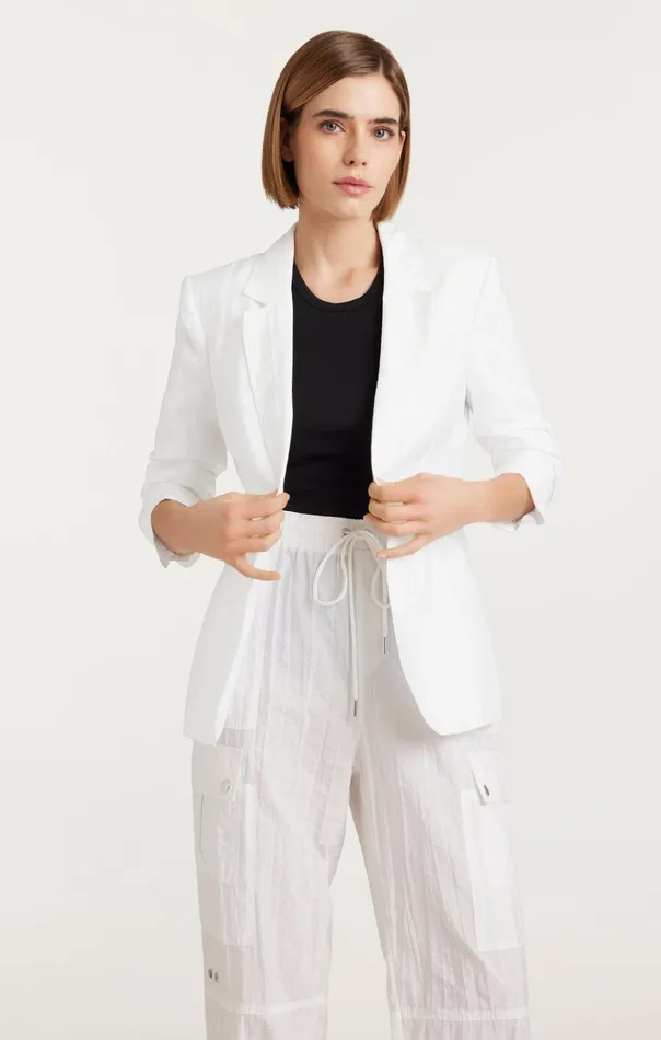 Women Cinq Sept Blazers Tumbled Woven Khloe Blazer White