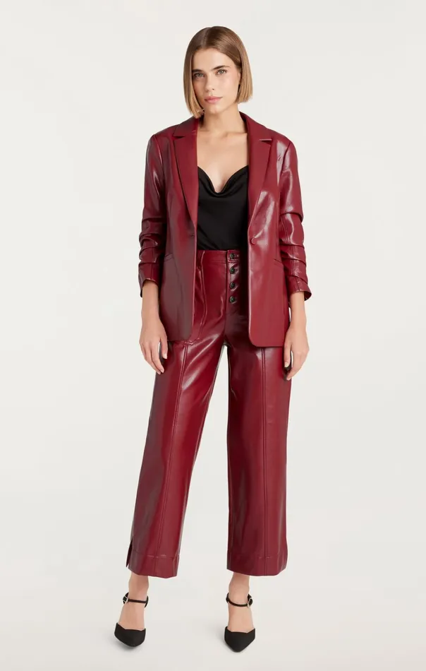 Women Cinq Sept Blazers Vegan Leather Kylie Blazer Rhubarb