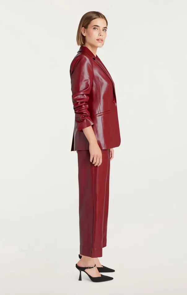 Women Cinq Sept Blazers Vegan Leather Kylie Blazer Rhubarb