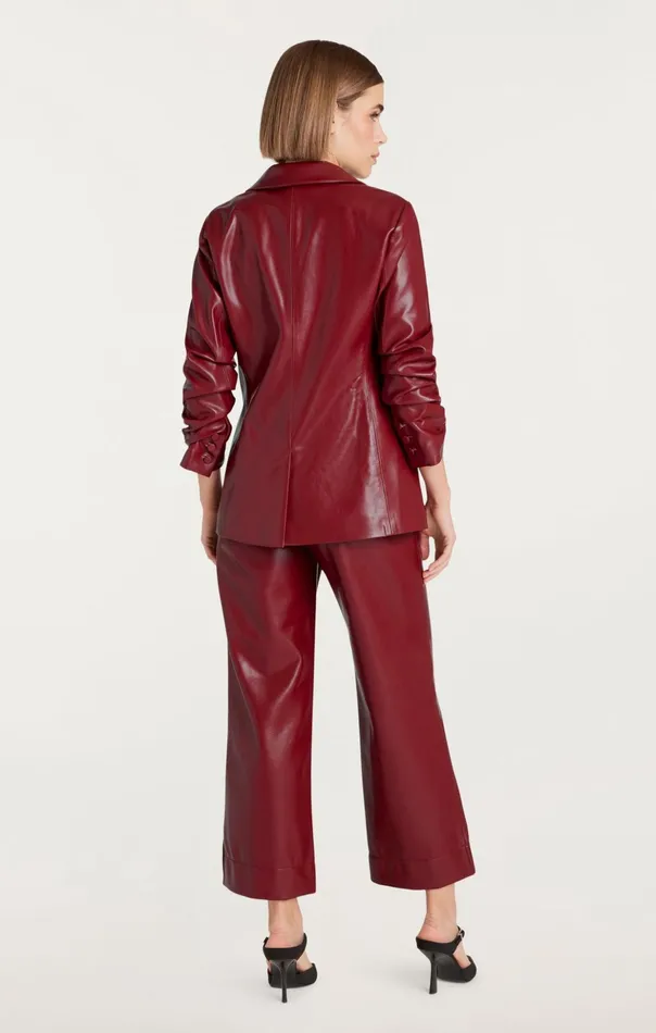 Women Cinq Sept Blazers Vegan Leather Kylie Blazer Rhubarb