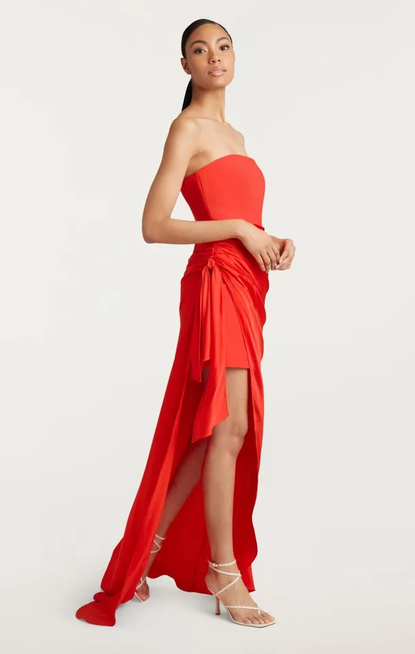 Women Cinq Sept Cocktail and Evening Rania Gown Deep Tangelo