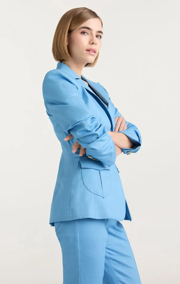 Women Cinq Sept Denim Louisa Jacket Blissful Blue