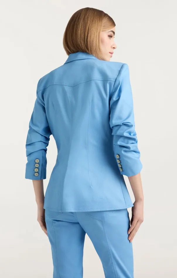 Women Cinq Sept Denim Louisa Jacket Blissful Blue