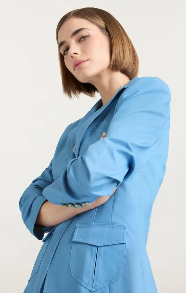 Women Cinq Sept Denim Louisa Jacket Blissful Blue