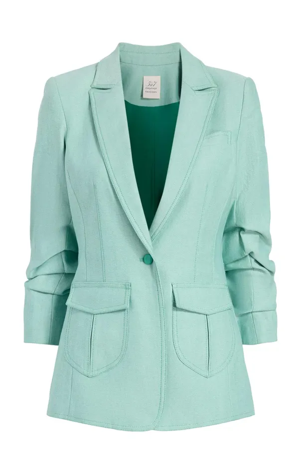 Women Cinq Sept Denim Louisa Jacket Light Marine Green