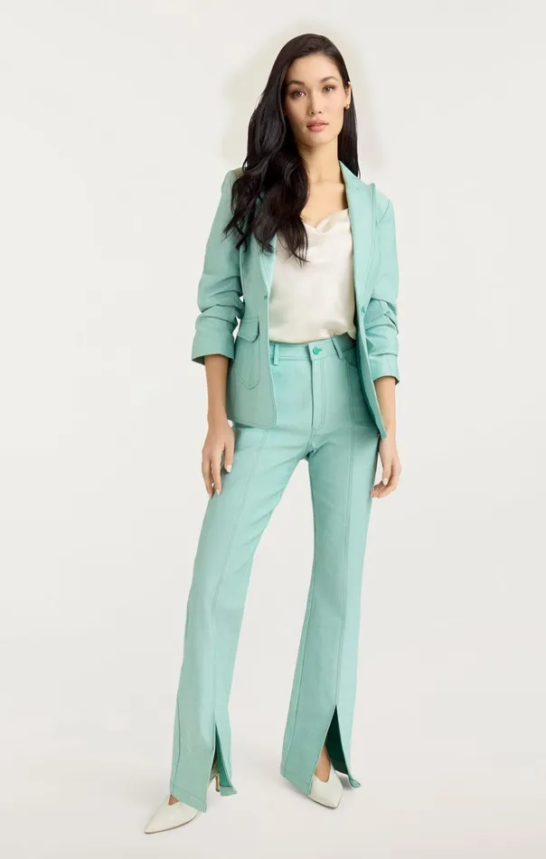 Women Cinq Sept Denim Louisa Jacket Light Marine Green