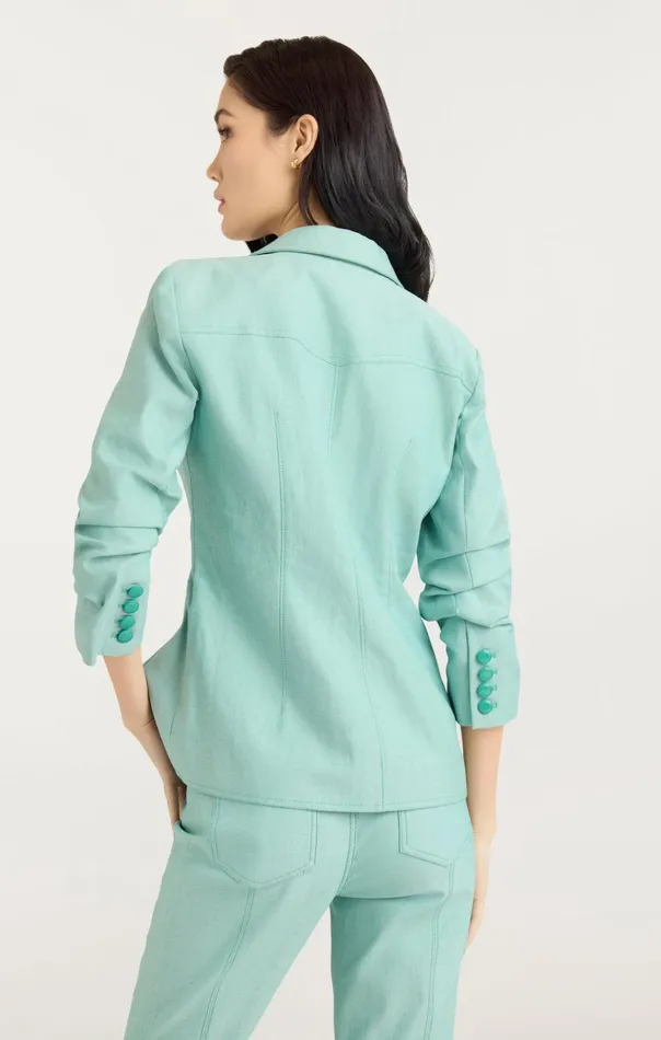 Women Cinq Sept Denim Louisa Jacket Light Marine Green
