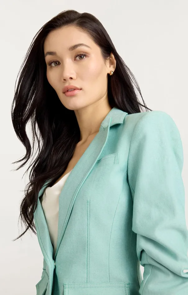 Women Cinq Sept Denim Louisa Jacket Light Marine Green