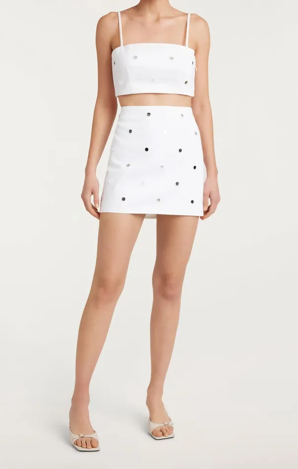 Women Cinq Sept Denim Mirror Denim Doris Skirt Whitewhite