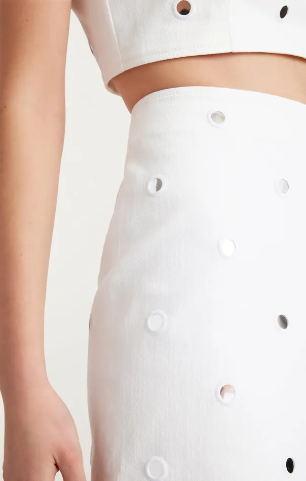 Women Cinq Sept Denim Mirror Denim Doris Skirt Whitewhite