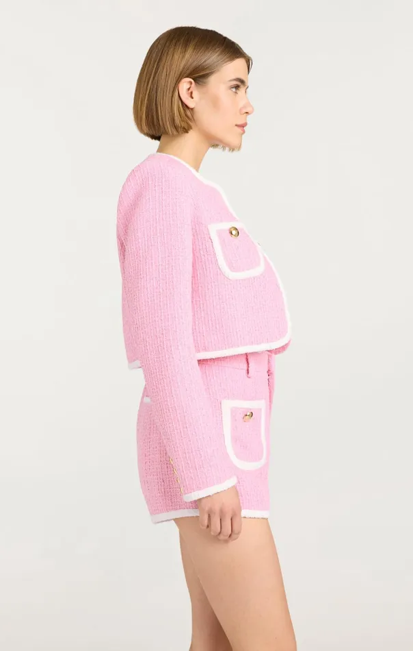 Women Cinq Sept Jackets Contrast Auden Jacket Flamingowhite