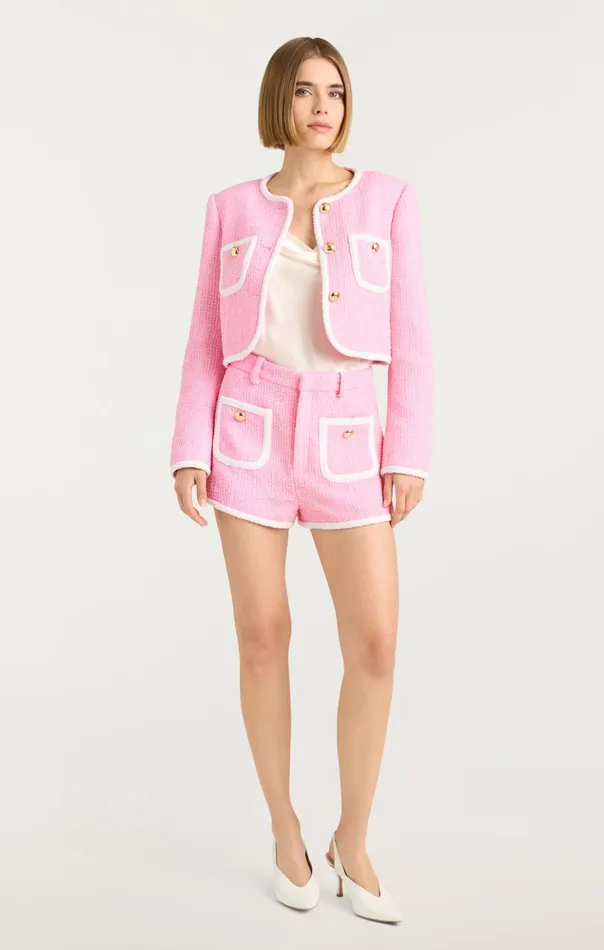Women Cinq Sept Jackets Contrast Auden Jacket Flamingowhite